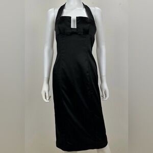 Bebe black satin cocktail dress XS